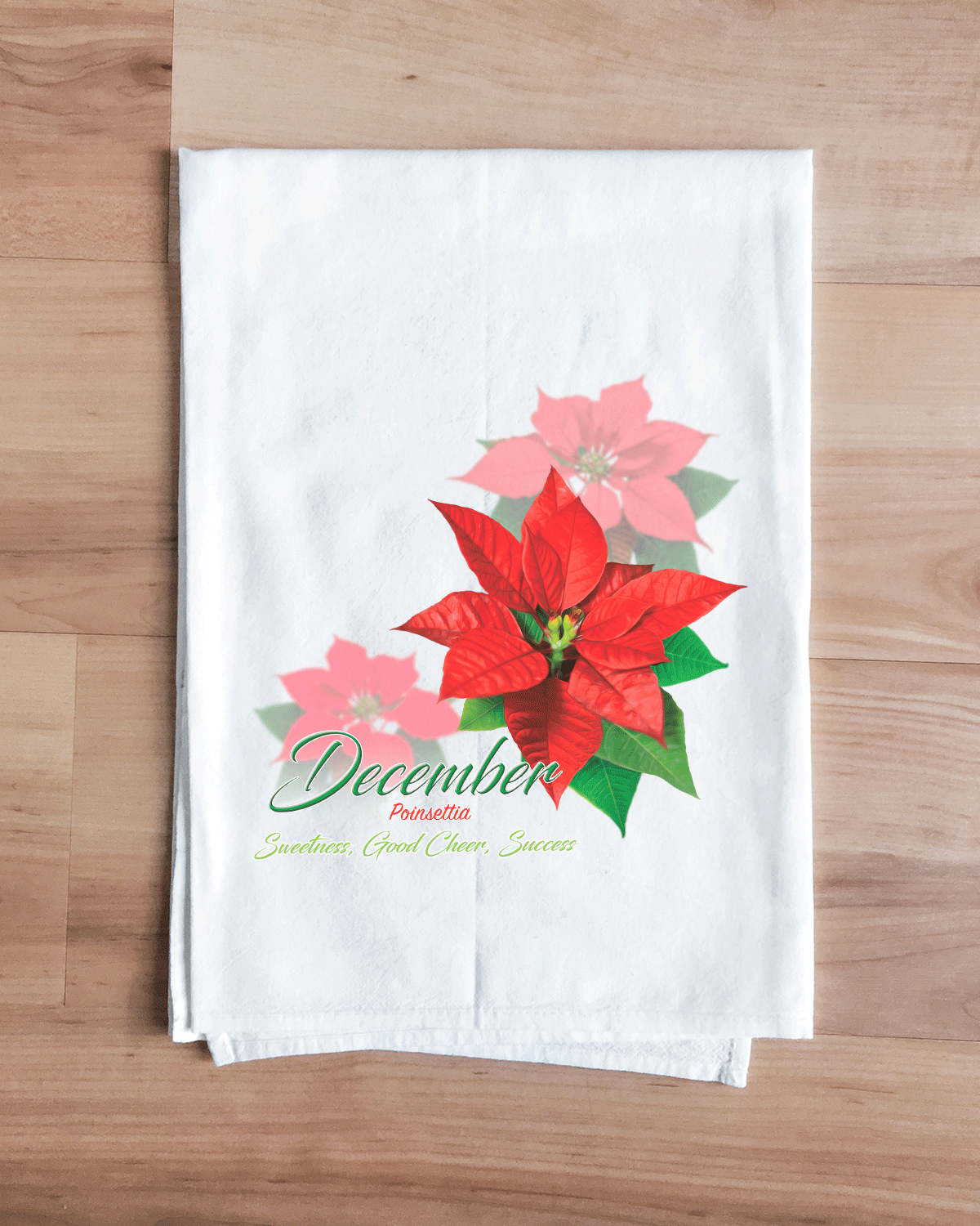 Poinsettia - December Flower Towel