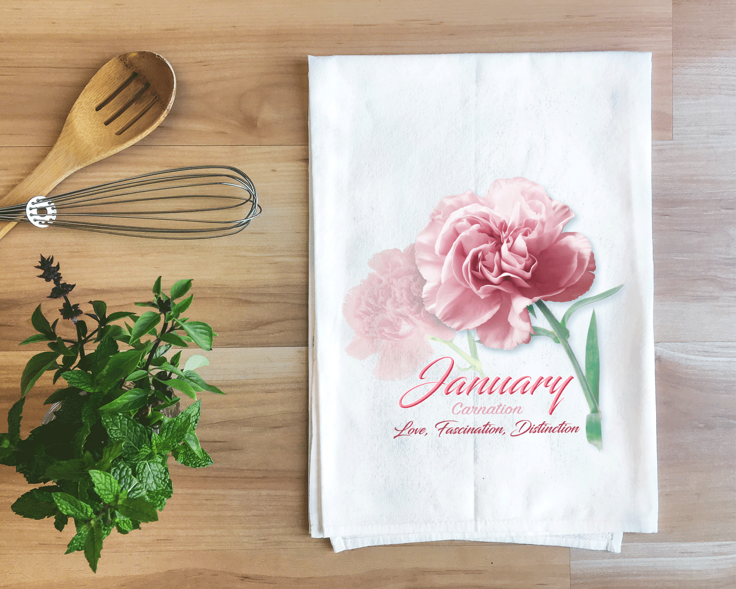 Carnation - January Flower Towel