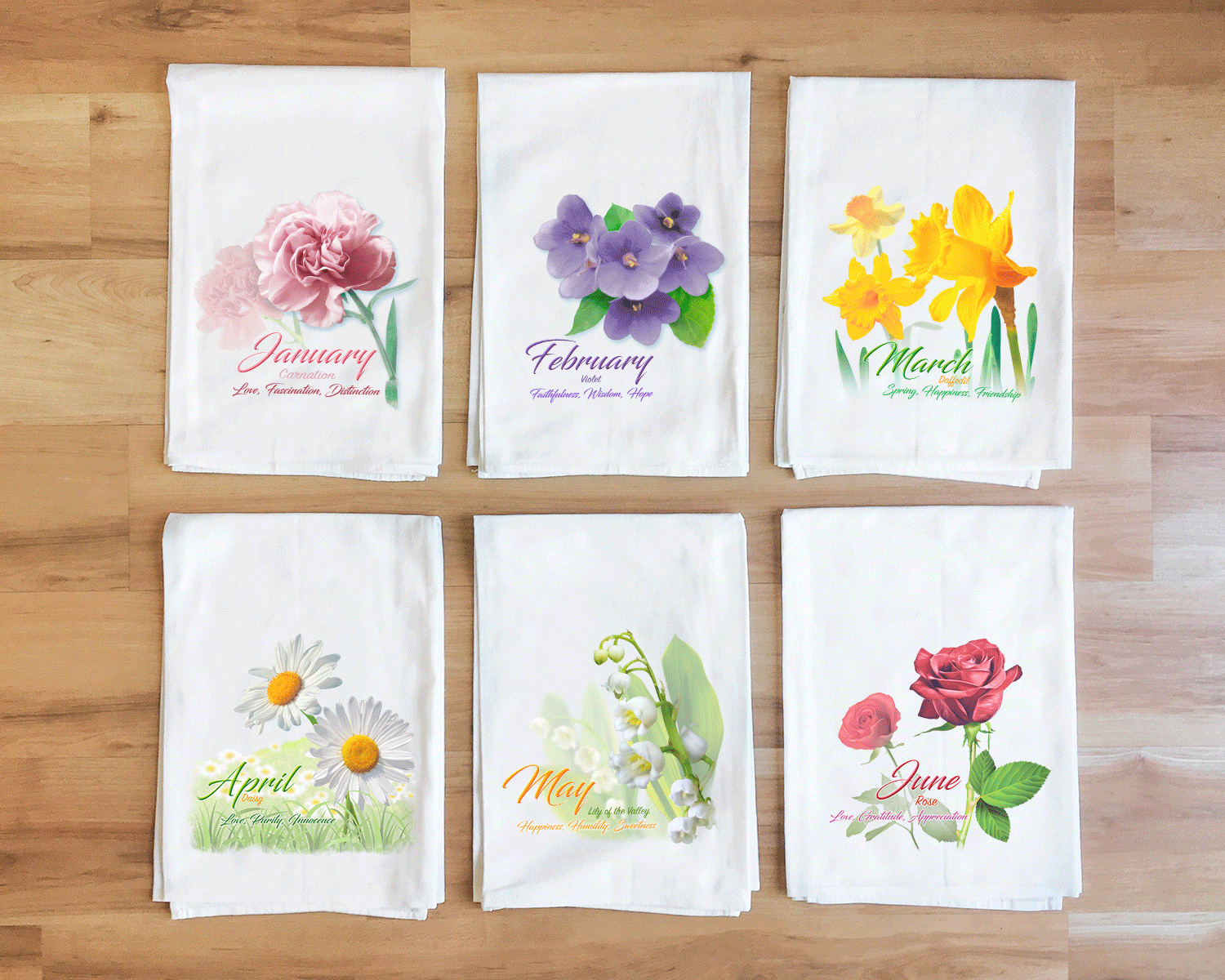 Carnation - January Flower Towel